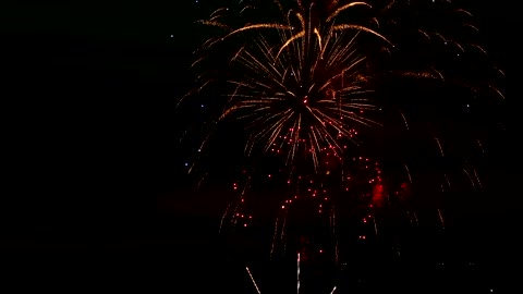 Fireworks flashing colors in the night sky