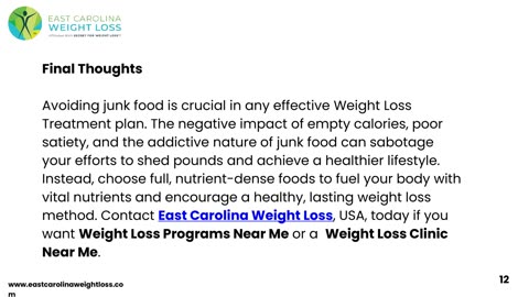 Why Weight Loss Treatment Asks You To Avoid Junk Food