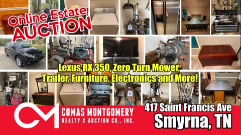Online Estate Auction ends Dec 6th - Lexus RX, Zero Turn Mower, Furniture, Appliances For Sale
