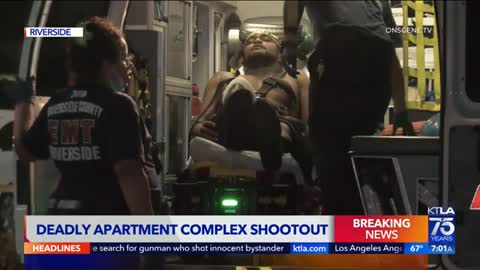 Suspect fatally shot in apartment complex shootout in Riverside