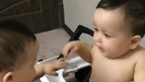 Twins Love funny baby