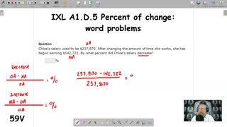 Percent of change: word problems - IXL A1.D.5 (59V)