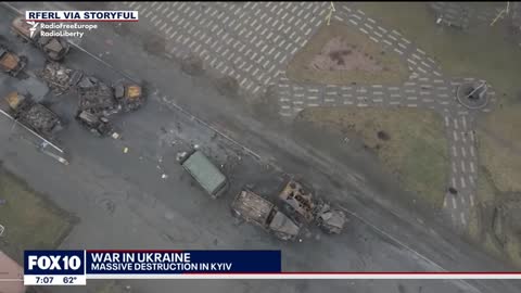 Russia-Ukraine war: Video shows destruction near Kyiv