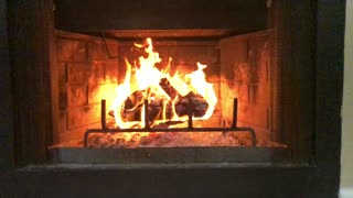 Slow Motion real fireplace fire