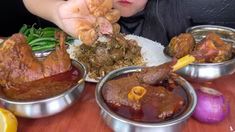 HANDI MUTTON CURRY,HANDI CHICKEN CURRY,LIVER CURRY,EGG CURRY,FISH CURRY *ASMR EATING