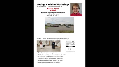 I invited Congressman Chuck Edwards to my Voting Machine Workshop by Kathy Maney