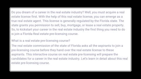 A Complete a Glossary on Florida Real Estate Pre-Licensing Course