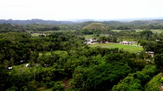 On top of Chocolate hills on Bohol island in the Philippines