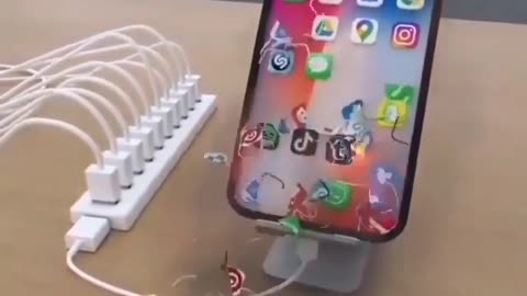 iPhone Apple Lifestyle on Instagram: “What happens when the iphone is charged with 10 chargers 😂