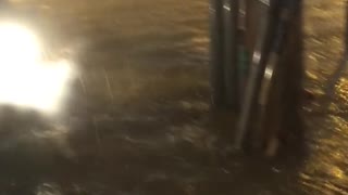 Guy on Scooter Face Plants Into Flood Water