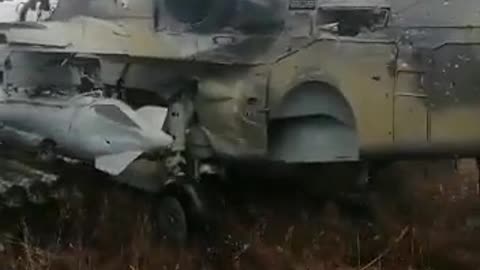 A Russian Ka-52 helicopter which was shot down by Ukraine