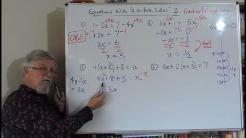 Math Equations Set B 03 With 'x' On Both Sides Slightly Different Cases Mostly for Years/Grade 9 and 10