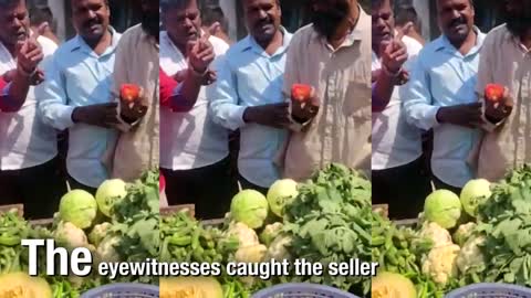 Now Vegetable seller caught washing veggies in sewer water