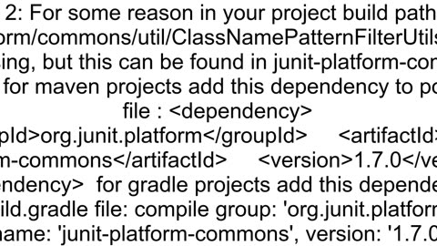 Exception in thread quotmainquot javalangNoClassDefFoundError orgjunitplatformcommonsutilClassNameP