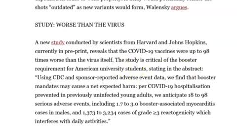 Harvard Study: Vaccines worse than Covid