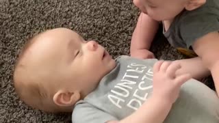 Twin Brother Makes Other Twin Cry