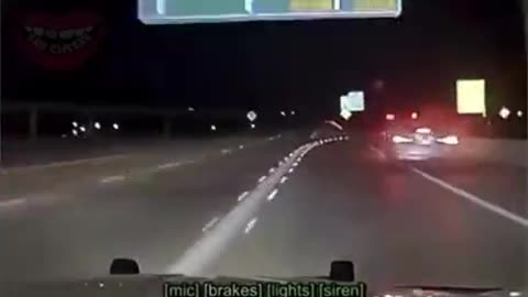 Trooper on a high speed chase with hellcat loses control