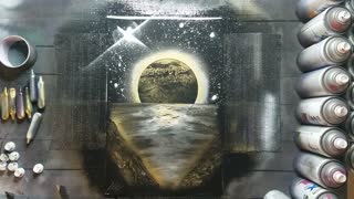 Golden Horizon - Spray Paint Art- ASMR - Full