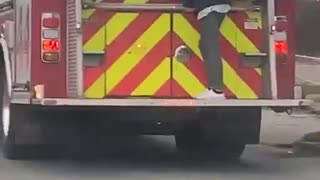 Indianapolis FD warns against copycats after viral video shows a woman riding tailboard