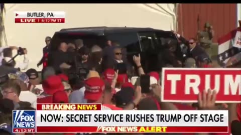 secret service escort president trump from rally after attempted assassination