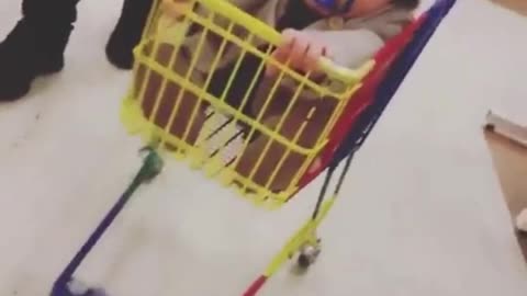 baby shopping in supermarket