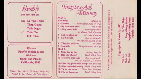 Trong Tay Anh Đêm Nay - Khánh Ly Cassette