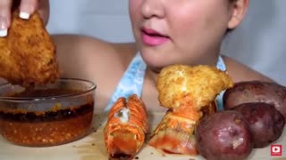 Asmr eating crunchy fried lobster tails
