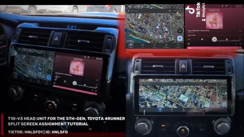 Car Trim Home, T10V3 12.3 Inch head unit Split-Screen for the 5th-Gen, Toyota 4Runner.