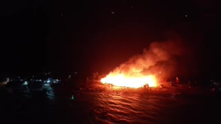 Incendio nocturno en Playa Blanca