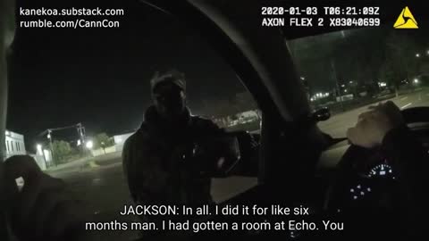 This is police body camera footage of a convicted felon previously prosecuted for voter fraud.