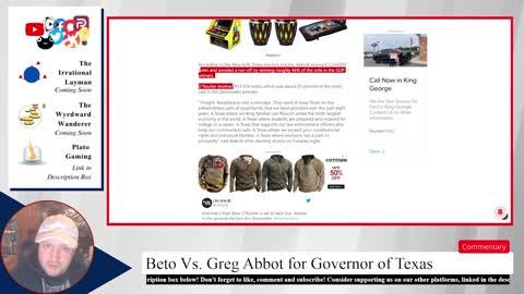 Beto O'Rourke Versus Greg Abbott for Governor of Texas... If I Were a Betting Man...