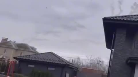 Russian KA-52 Drops Flares over Ukraine