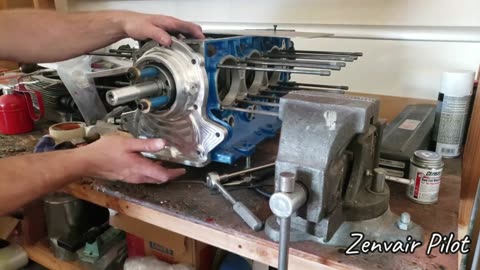 Budget Corvair Aircraft Engine Build Part 11-5th bearing, Pistons, and Heads installed