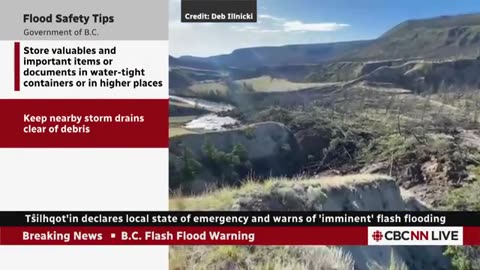 Landslide blocking B.C. river could give way causing flash floods, officials war