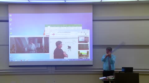 Math rofessor fixes projector screen (Aprilfools Prank)