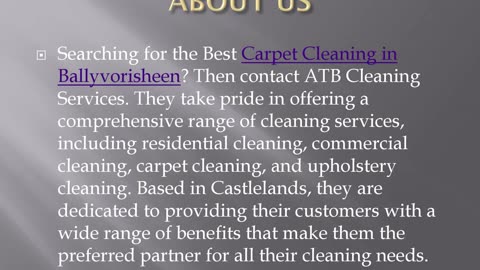 Best Carpet Cleaning in Ballyvorisheen