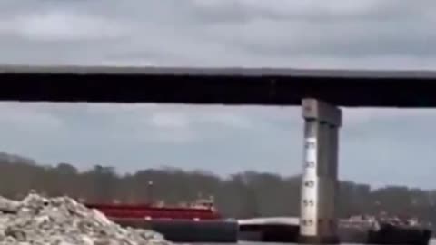 A Large Barge Crashed into The Arkansas River Bridge