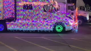 Semi Decked Out with Christmas Lights