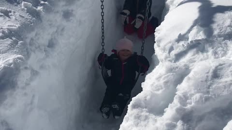 Swing Set Fun in the Dead of Winter