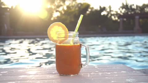 fresh juice, swimming pool, summer
