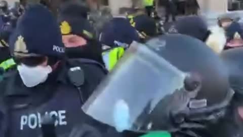 RCMP Trampling Peaceful Protesters With Horses