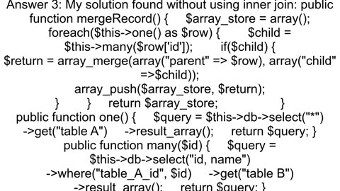 Codeigniter merge into one row record with sql one to many relationship