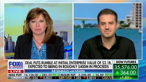 Maria Bartiromo Discusses Rumble's Relative Size vs YouTube and its Plans to Go Public