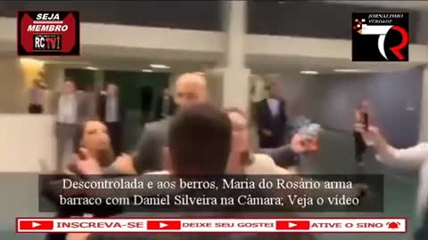 MARIA DO ROSÁRIO DÁ A LOUCA E PARTE PRA CIMA DE DANIEL SILVEIRA