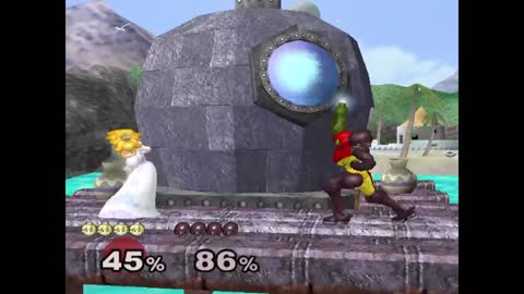 Super Smash Bros Melee (ssbm) - Peach vs Samus (lv9 cpu)