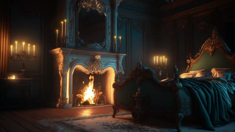 Baroque Bedroom Ambience - Crackling fireplace