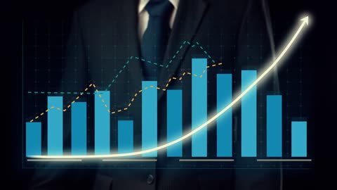 Businessman Draw Finance Allusive Graph Chart Showing Business Profit Growth stock videos