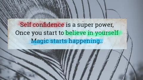 Self confidence is super power 💪