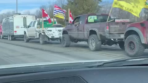 Ontario Canada freedom convoys all over Ontario joining up to all go west to British Columbia