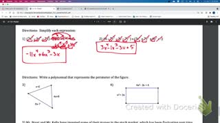 IM2 Alg1Trad 10.1 Add and subtract Polynomials (application)